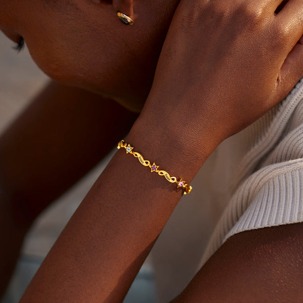 Infinity & Star 1-6 Birthstone Bracelet