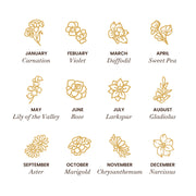 1-6 Birth Flower Disc Necklace