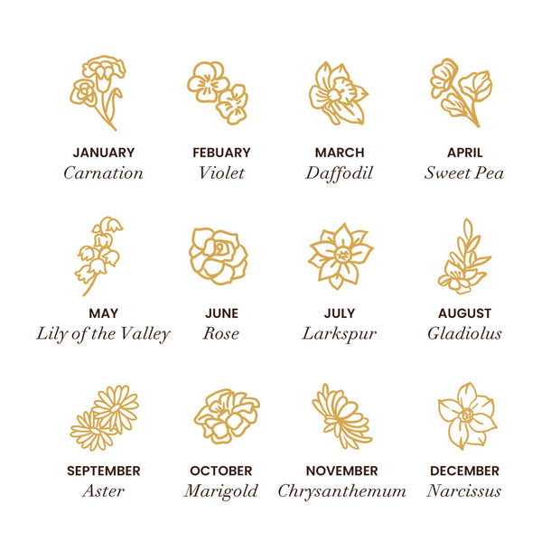 1-6 Birth Flower Disc Necklace