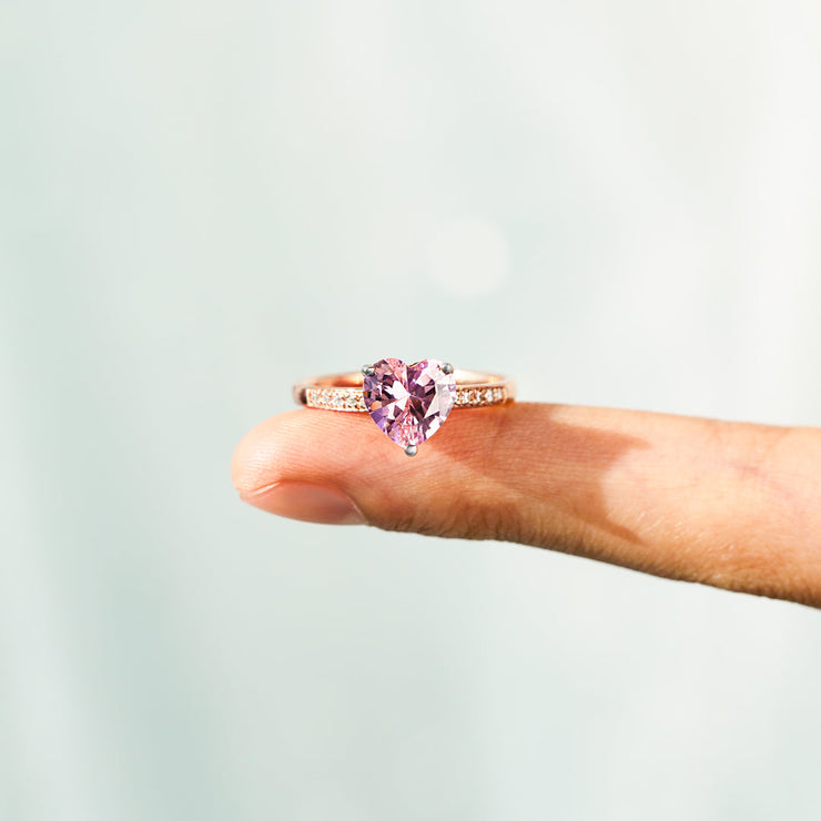 Heart Solitaire Ring