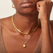 Engraved Birth Month Flower Necklace Set