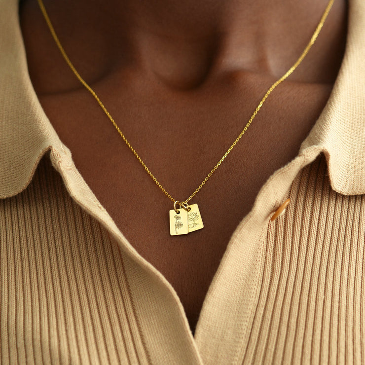 12 Birth Month Flower Necklace