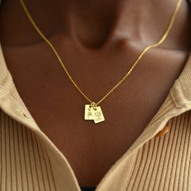 12 Birth Month Flower Necklace