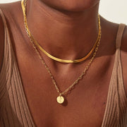 Engraved Birth Month Flower Necklace Set