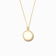 Clean Slate Pavé Rim Disc Necklace