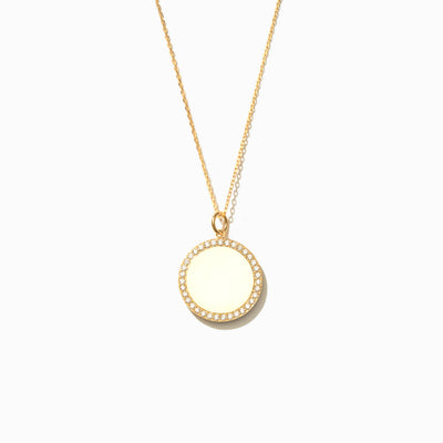 Clean Slate Pavé Rim Disc Necklace