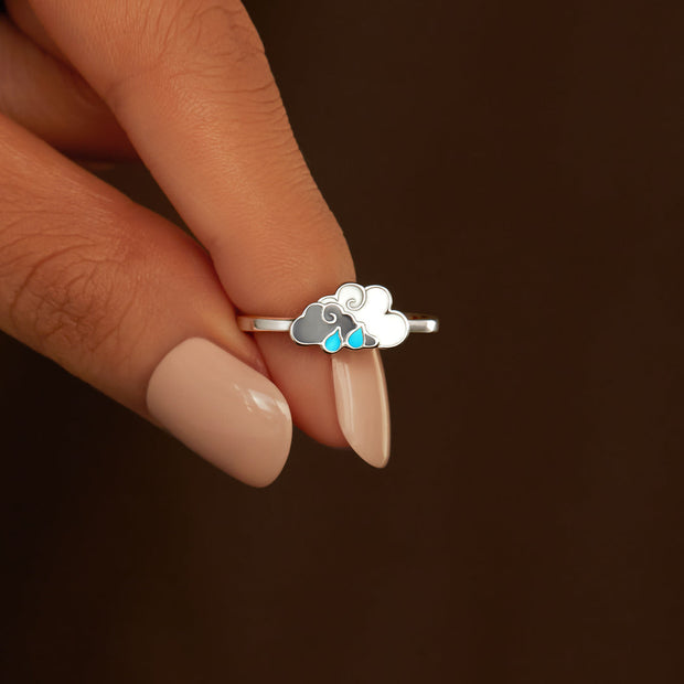 Double Cloud Ring-Every Cloud Has a Silver Lining 