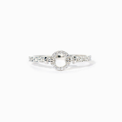 Pavé Open Circle Ring