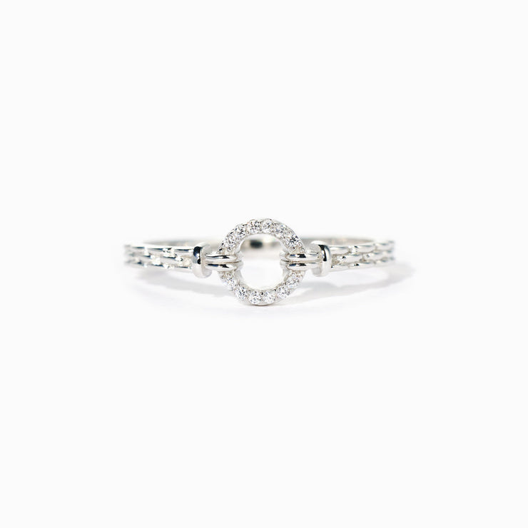 Pavé Open Circle Ring