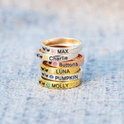Pet Loss Ring Birthstone Engraving Ring Band