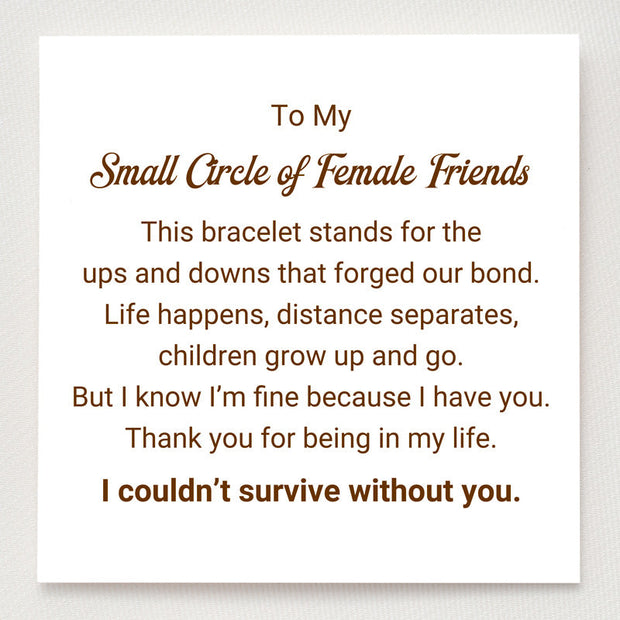 Small Circle Of Female Friends Matching Crystal Wave Bracelet