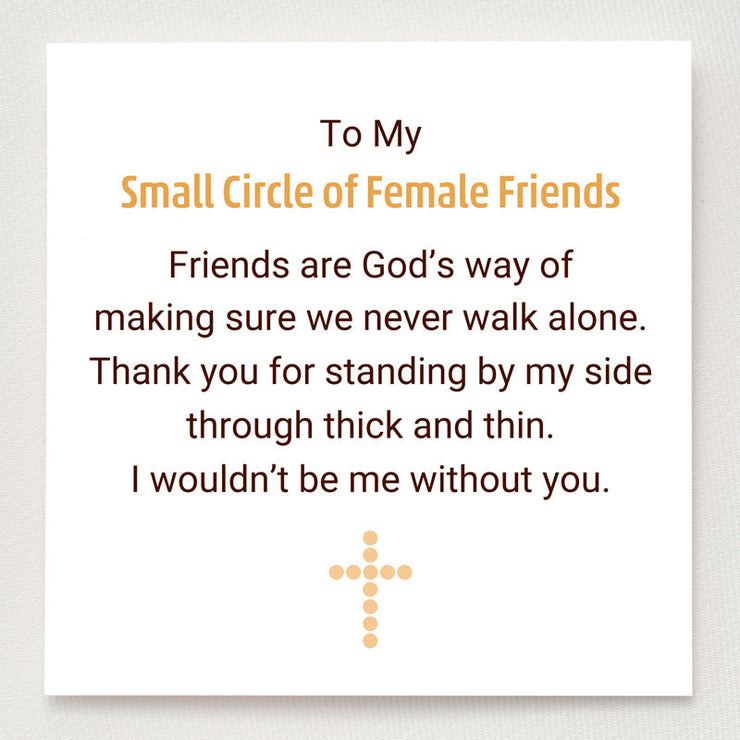 Small Circle Of Female Friends Matching Crystal Cross Bracelet