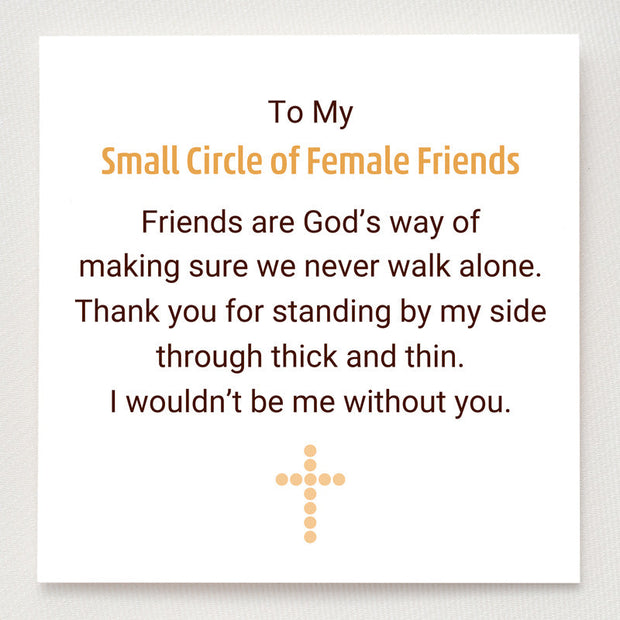 Small Circle Of Female Friends Matching Crystal Cross Bracelet
