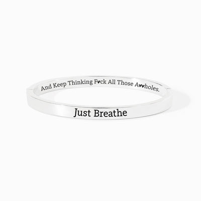 Just Breathe & Keep Thinking Mantra Bangle