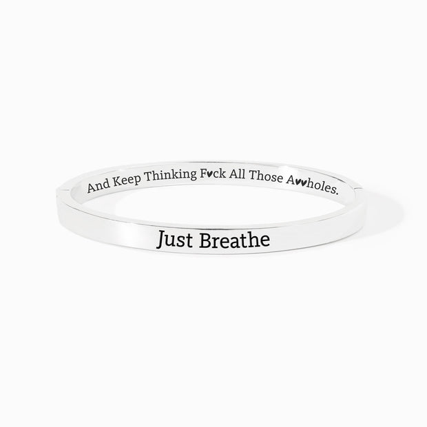 Just Breathe & Keep Thinking Mantra Bangle