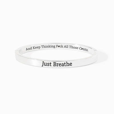 Just Breathe And Motivational Mantra Bangle