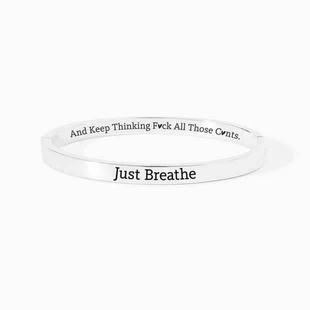 Just Breathe And Motivational Mantra Bangle