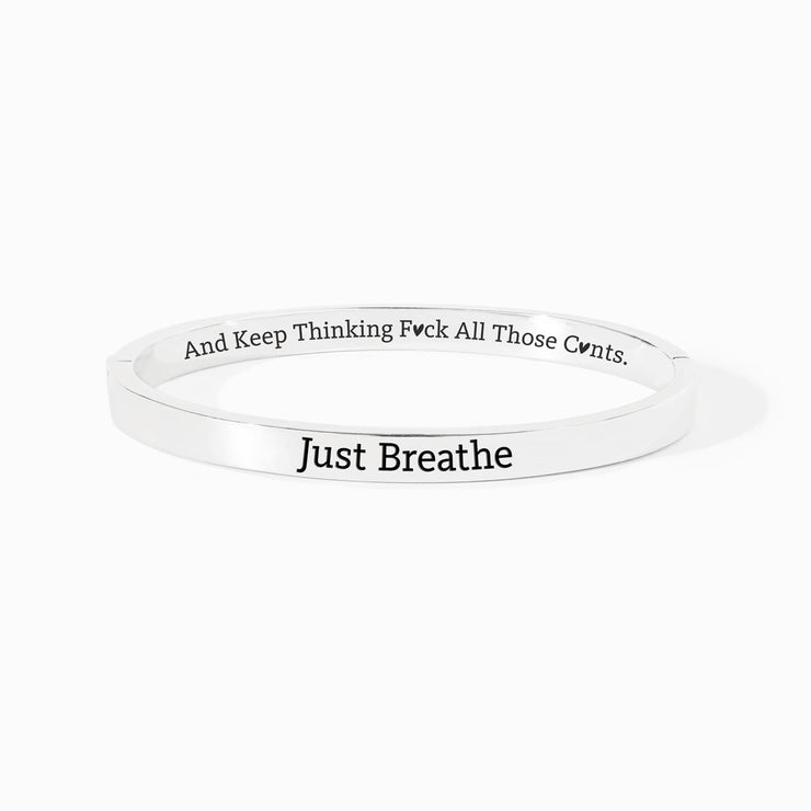 Just Breathe And Motivational Mantra Bangle