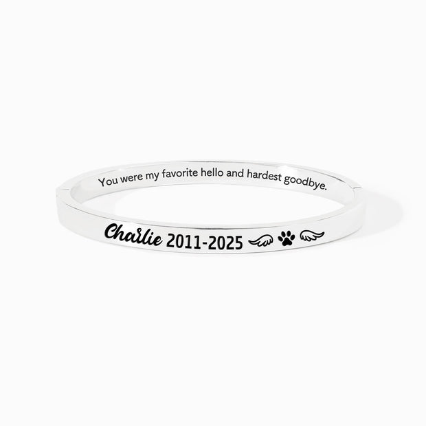 Dog Loss Memorial Bangle