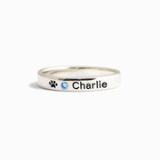 The Cat Mother Birthstone Engraving Ring Band