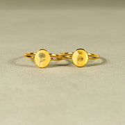 Engraved Birth Month Flower Ring