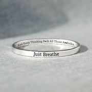Just Breathe & Keep Thinking Mantra Bangle