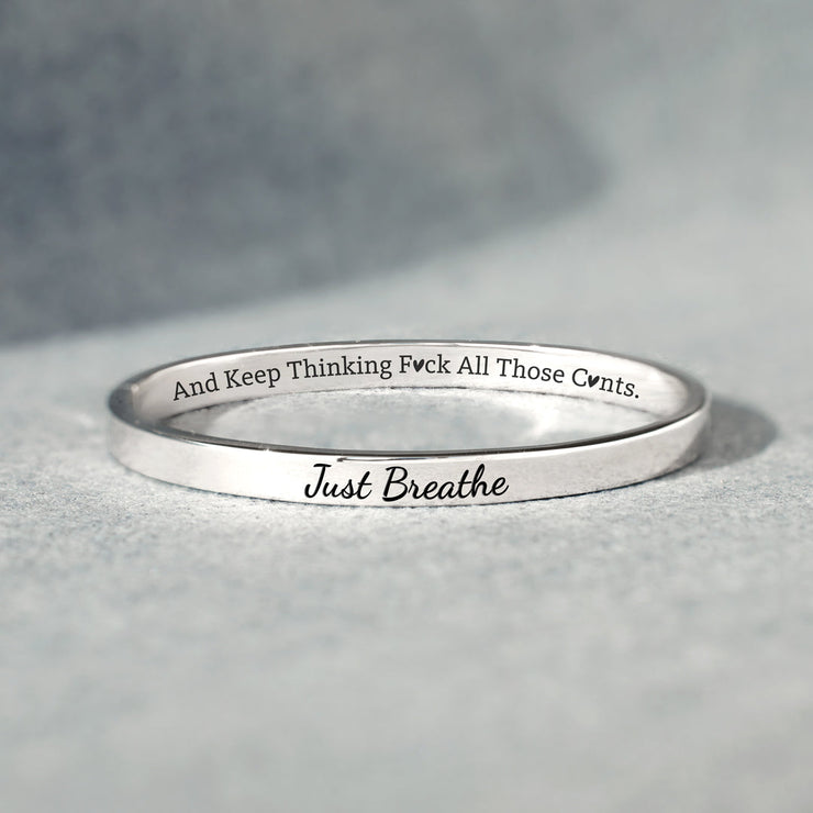 Just Breathe And Motivational Mantra Bangle