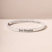 Just Breathe And Motivational Mantra Bangle