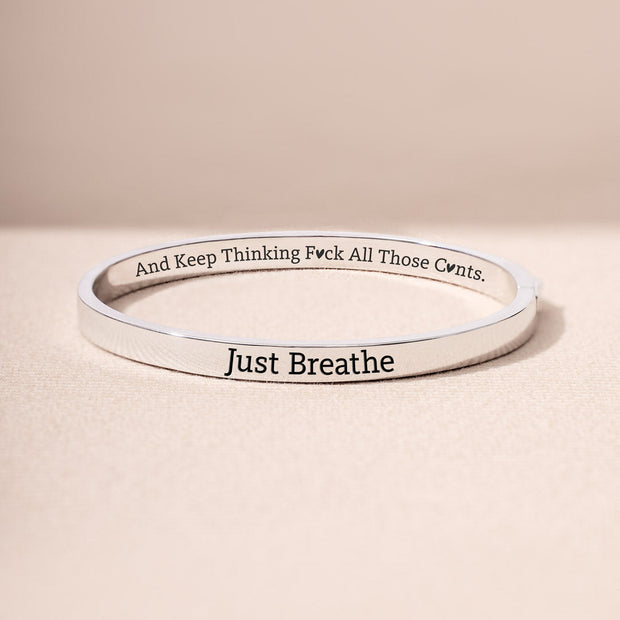 Just Breathe And Motivational Mantra Bangle