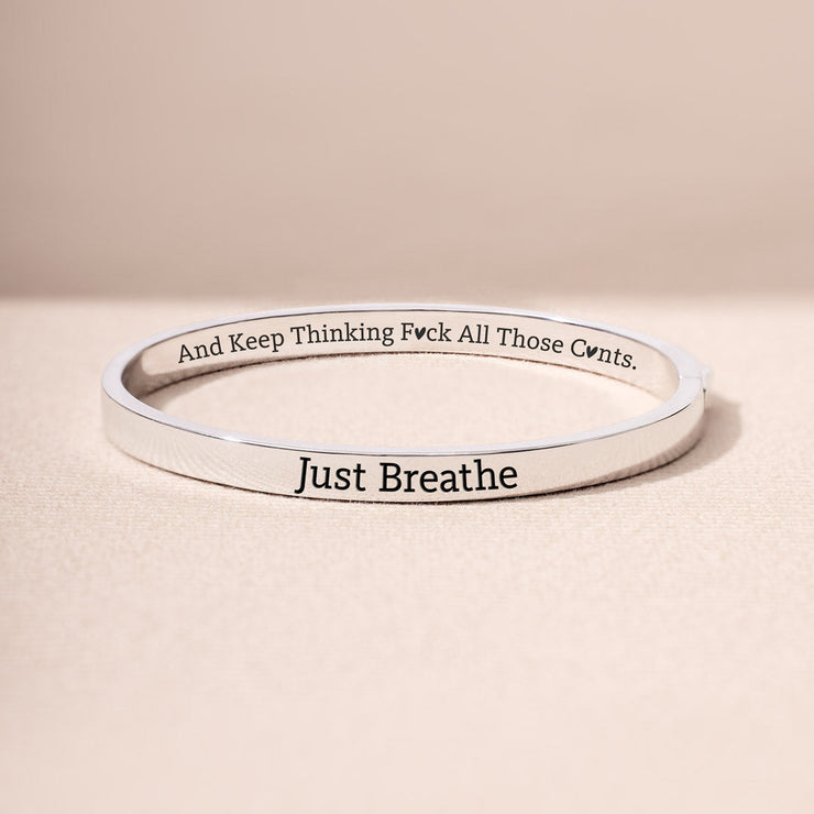 Just Breathe And Motivational Mantra Bangle