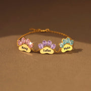 Paw & Name 1-6 Birthstone Bracelet