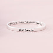 Just Breathe & Keep Thinking Mantra Bangle