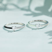 Besties At Heart Matching Half Enamel Heart-Cut Rings