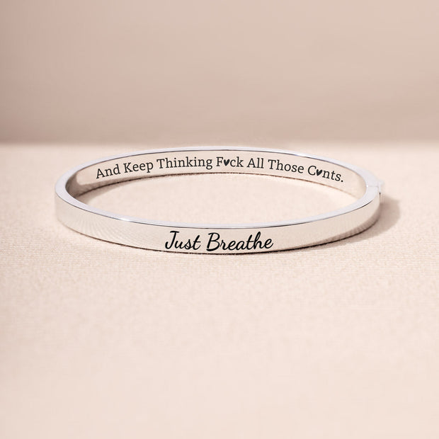 Just Breathe And Mantra Bangle