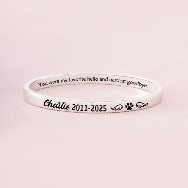 Dog Loss Memorial Bangle
