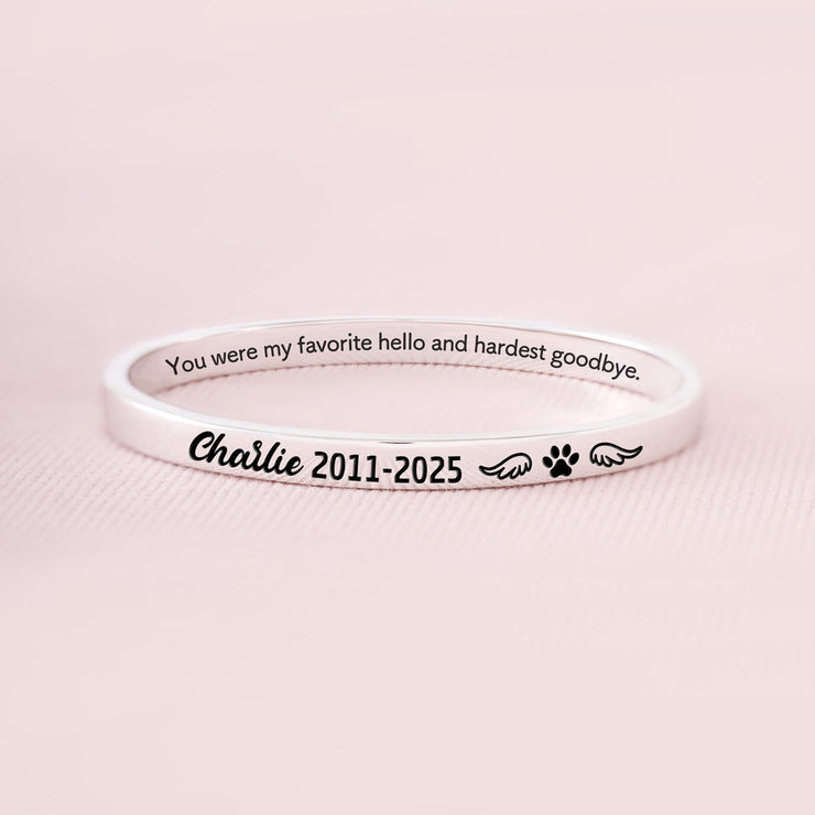 Dog Loss Memorial Bangle