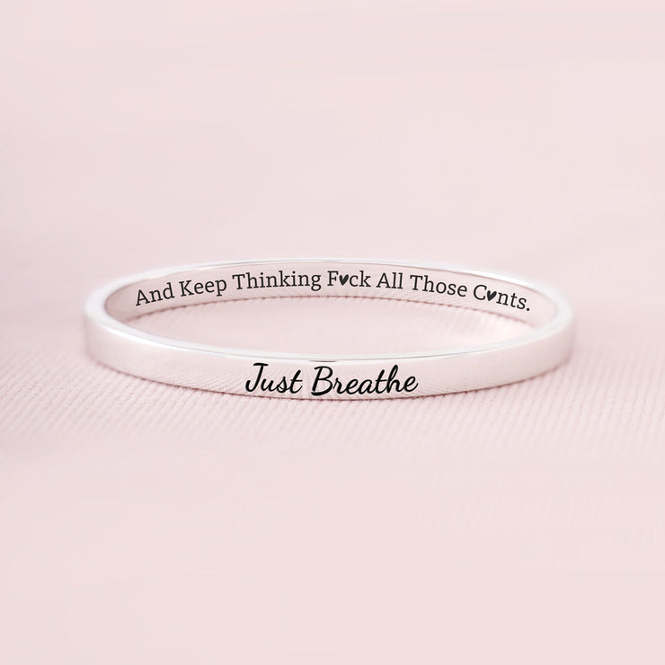 Just Breathe And Mantra Bangle
