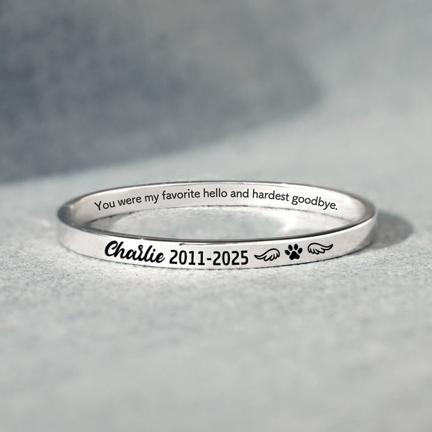 Dog Loss Memorial Bangle