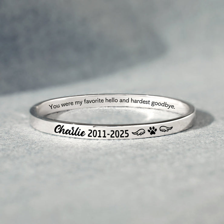 Dog Loss Memorial Bangle
