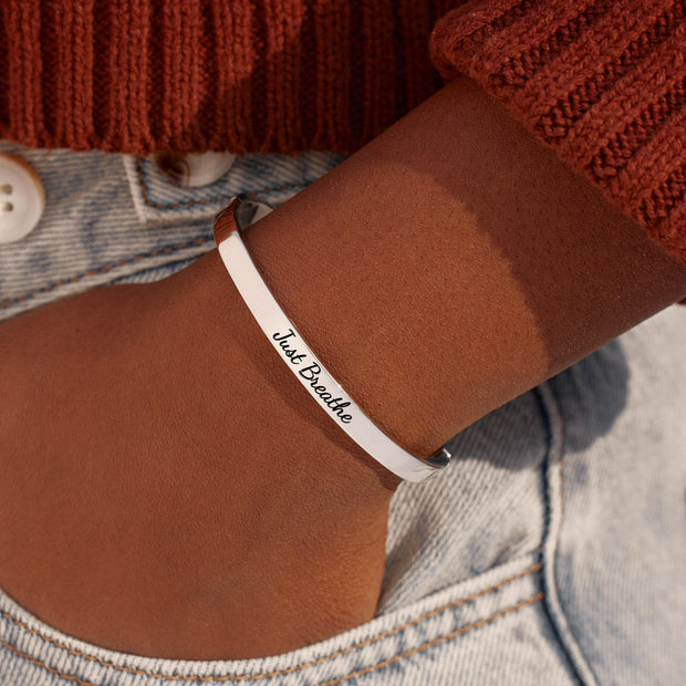 Just Breathe And Mantra Bangle