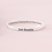 Just Breathe And Motivational Mantra Bangle