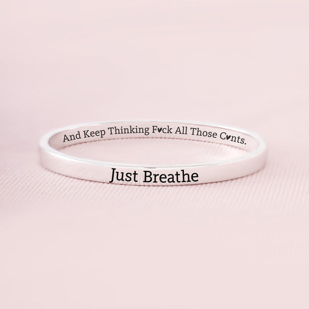 Just Breathe And Motivational Mantra Bangle