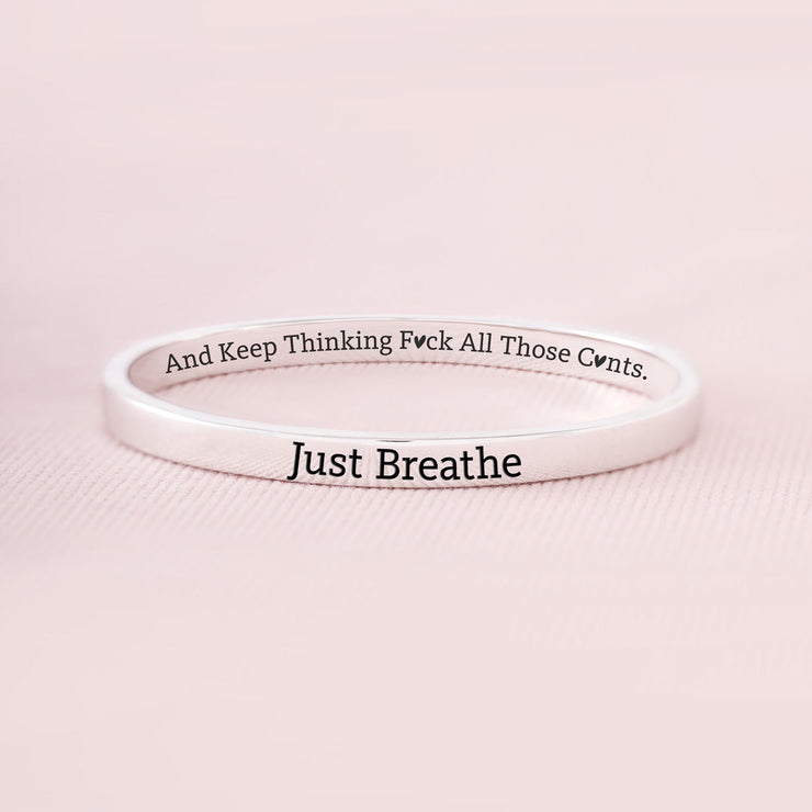 Just Breathe And Motivational Mantra Bangle
