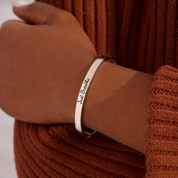 Just Breathe And Mantra Bangle