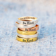 Be Kind But Mantra Ring
