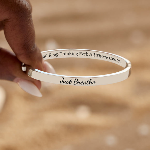 Just Breathe And Motivational Mantra Bangle