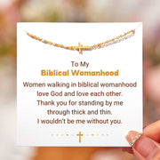 To My Biblical Womanhood Cross Bracelet