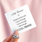 I'm Still Enough Infinity Heart Within Heart Black Ring