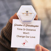 Time Or Distance Won't Change Our Love Hourglass Double Birthstones Ring