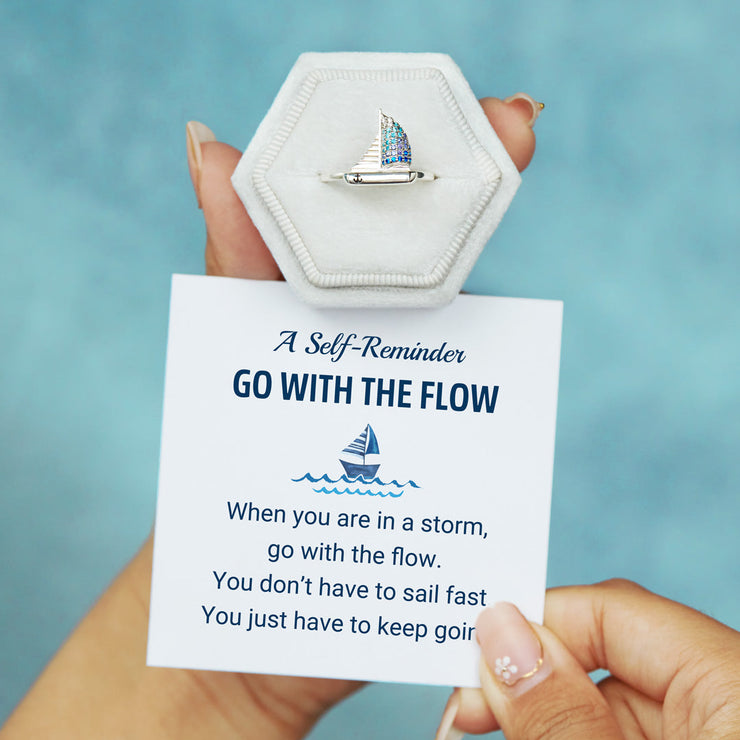 Go With The Flow Ship Ring